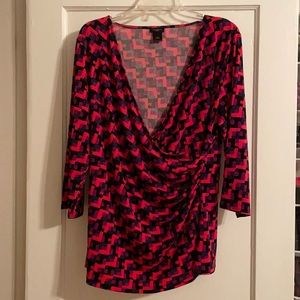 Wrap Style Geometric Top